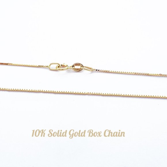 10K Real Solid Yellow Gold Crescent Moon Charm Pendant Necklace Stamped 10K - Picture 7 of 8